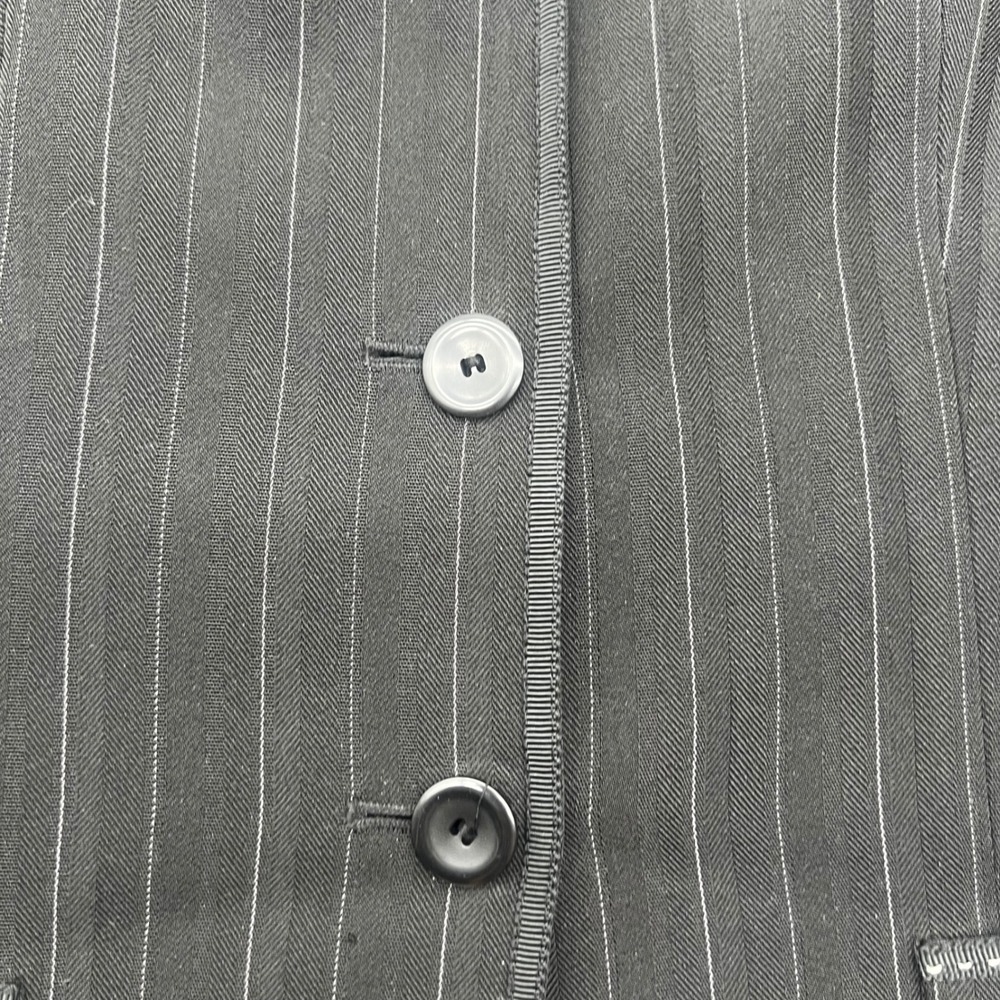 Tahari Arthur S Levine Mens Black Pinstripe Herringbone Pant Suit Blazer Size 8 - Picture 8 of 16
